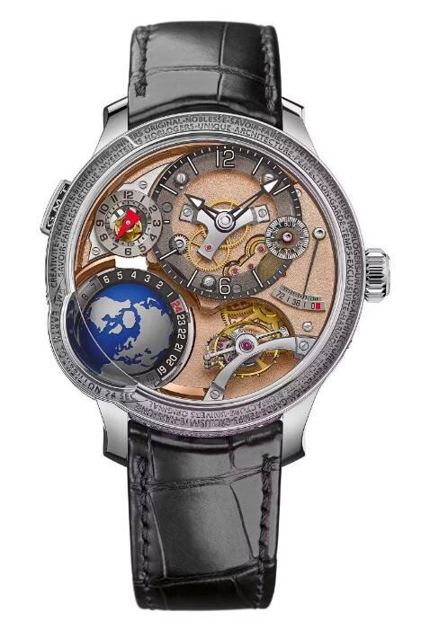 Greubel Forsey GMT Earth White Gold Gold Dial replica watch